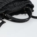 Salvatore Ferragamo Vala Hand Bag Leather 2way Black Auth 160688-7