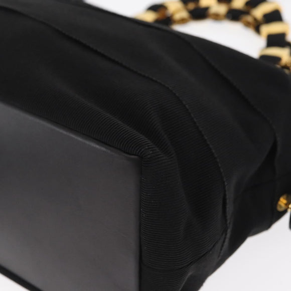 Salvatore Ferragamo Vala Hand Bag Canvas 2way Black Auth 160689