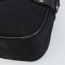 Salvatore Ferragamo Gancini Shoulder Bag Canvas Black Auth 160690A-9