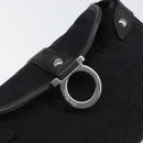 Salvatore Ferragamo Gancini Shoulder Bag Canvas Black Auth 160690A-10