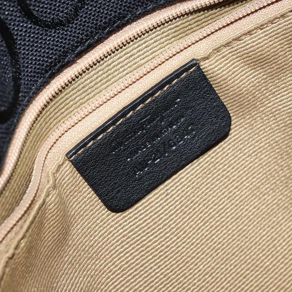 Salvatore Ferragamo Gancini Shoulder Bag Canvas Black Auth 160690A