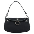 Salvatore Ferragamo Gancini Shoulder Bag Canvas Black Auth 160690A-13
