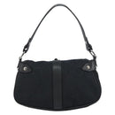 Salvatore Ferragamo Gancini Shoulder Bag Canvas Black Auth 160690A-2
