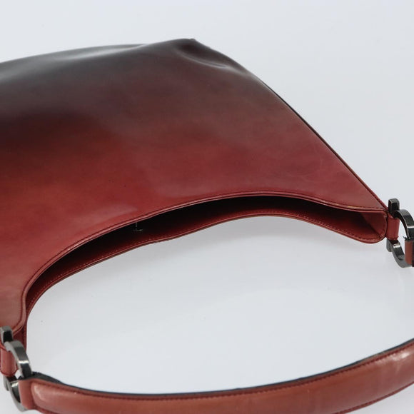Salvatore Ferragamo Gancini Schultertasche Lackleder Rot Silber Orig. 160692