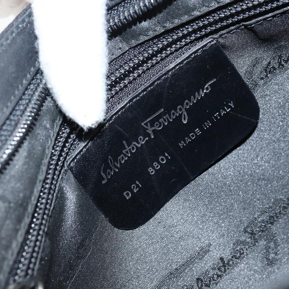 Salvatore Ferragamo Vala Shoulder Bag Nylon Black Auth 160693