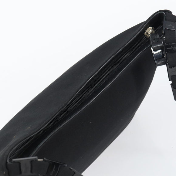 Salvatore Ferragamo Vala Shoulder Bag Nylon Black Auth 160693