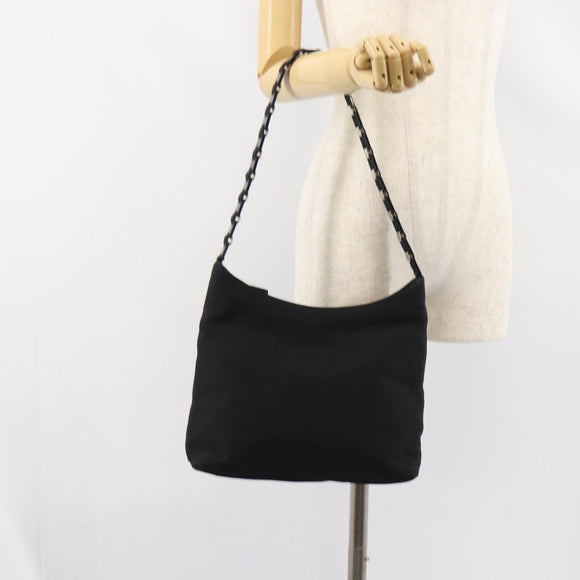 Salvatore Ferragamo Vala Shoulder Bag Nylon Black Auth 160694