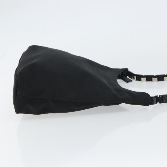 Salvatore Ferragamo Vala Shoulder Bag Nylon Black Auth 160694