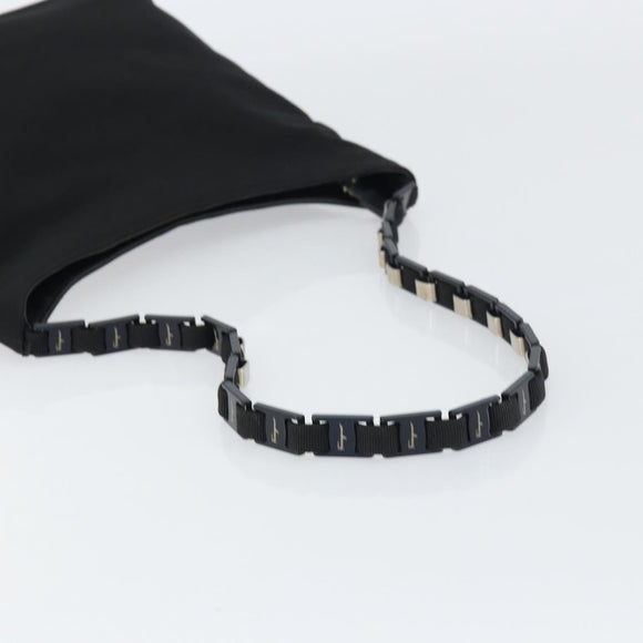 Salvatore Ferragamo Vala Shoulder Bag Nylon Black Auth 160694