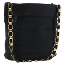 Salvatore Ferragamo Vala Shoulder Bag Canvas Black Gold Auth 160695-1