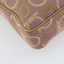 Salvatore Ferragamo Gancini Shoulder Bag Canvas Purple Gold Auth 160696-13