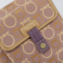 Salvatore Ferragamo Gancini Shoulder Bag Canvas Purple Gold Auth 160696-14