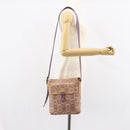 Salvatore Ferragamo Gancini Shoulder Bag Canvas Purple Gold Auth 160696-22