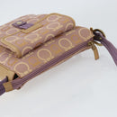 Salvatore Ferragamo Gancini Shoulder Bag Canvas Purple Gold Auth 160696-6