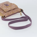 Salvatore Ferragamo Gancini Shoulder Bag Canvas Purple Gold Auth 160696-7