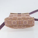 Salvatore Ferragamo Gancini Shoulder Bag Canvas Purple Gold Auth 160696-9