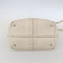 Salvatore Ferragamo Vala Hand Bag Leather 2way White Silver Auth 160697-5
