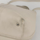 Salvatore Ferragamo Vala Hand Bag Leather 2way White Silver Auth 160697-10