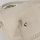 Salvatore Ferragamo Vala Hand Bag Leather 2way White Silver Auth 160697-15