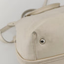 Salvatore Ferragamo Vala Hand Bag Leather 2way White Silver Auth 160697-17