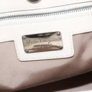 Salvatore Ferragamo Vala Hand Bag Leather 2way White Silver Auth 160697-19