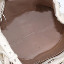 Salvatore Ferragamo Vala Hand Bag Leather 2way White Silver Auth 160697-11