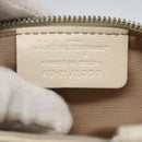 Salvatore Ferragamo Vala Hand Bag Leather 2way White Silver Auth 160697-12