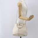 Salvatore Ferragamo Vala Hand Bag Leather 2way White Silver Auth 160697-25