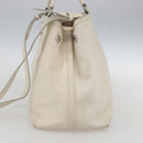 Salvatore Ferragamo Vala Hand Bag Leather 2way White Silver Auth 160697-4