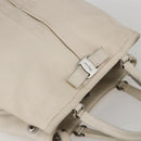 Salvatore Ferragamo Vala Hand Bag Leather 2way White Silver Auth 160697-6