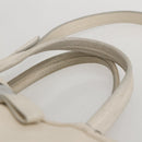 Salvatore Ferragamo Vala Hand Bag Leather 2way White Silver Auth 160697-8