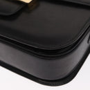 CELINE Shoulder Bag Leather Black Gold Auth 160698-11