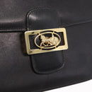 CELINE Shoulder Bag Leather Black Gold Auth 160698-15