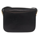 CELINE Shoulder Bag Leather Black Gold Auth 160698-3
