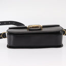 CELINE Shoulder Bag Leather Black Gold Auth 160698-9