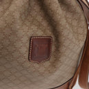 CELINE Macadam Canvas Shoulder Bag PVC Beige Gold Auth 160700-10