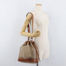 CELINE Macadam Canvas Shoulder Bag PVC Beige Gold Auth 160700-26