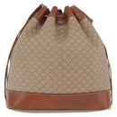 CELINE Macadam Canvas Shoulder Bag PVC Beige Gold Auth 160700-2