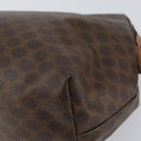 CELINE Macadam Canvas Clutch Bag PVC Leather Brown Gold Auth 160701-15
