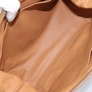 CELINE Macadam Canvas Clutch Bag PVC Leather Brown Gold Auth 160701-11