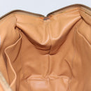 CELINE Macadam Canvas Clutch Bag PVC Leather Brown Gold Auth 160701-18