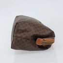 CELINE Macadam Canvas Clutch Bag PVC Leather Brown Gold Auth 160701-3