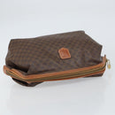 CELINE Macadam Canvas Clutch Bag PVC Leather Brown Gold Auth 160701-5