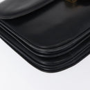 CELINE Shoulder Bag Leather Navy Gold Auth 160702-9