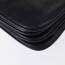 CELINE Shoulder Bag Leather Navy Gold Auth 160702-15