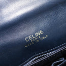 CELINE Shoulder Bag Leather Navy Gold Auth 160702-18