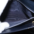 CELINE Shoulder Bag Leather Navy Gold Auth 160702-22