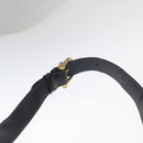 CELINE Shoulder Bag Leather Navy Gold Auth 160702-8