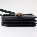 CELINE Shoulder Bag Leather Navy Gold Auth 160702-5