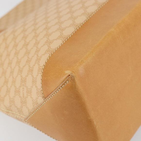 CELINE Macadam Canvas Tote Bag PVC Beige Gold Auth 160703